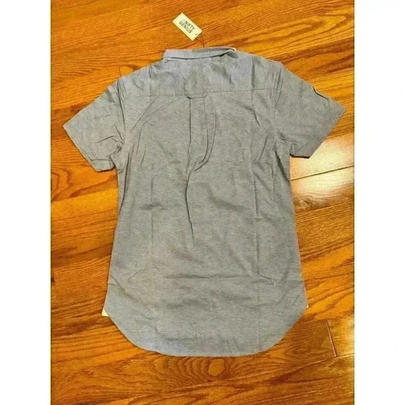 Nifty Genius Men's Short Sleeve Button-Down Shirt XS Navy - Picture 4 of 6